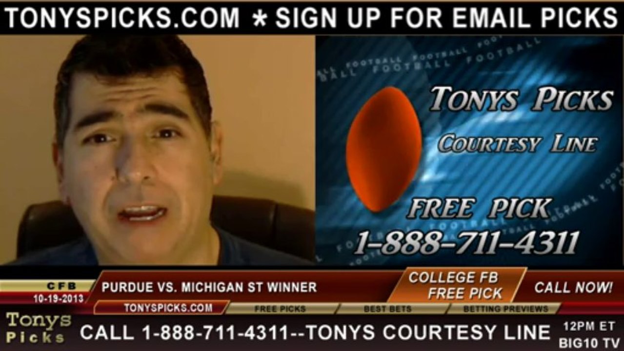 Michigan St Spartans vs. Purdue Boilermakers Pick Prediction NCAA College Football Odds Preview 10-19-2013