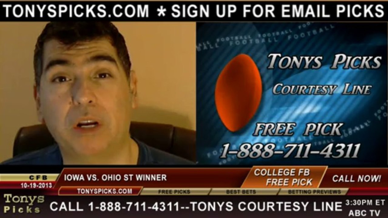 Ohio St Beavers vs. Iowa Hawkeyes Pick Prediction NCAA College Football Odds Preview 10-19-2013