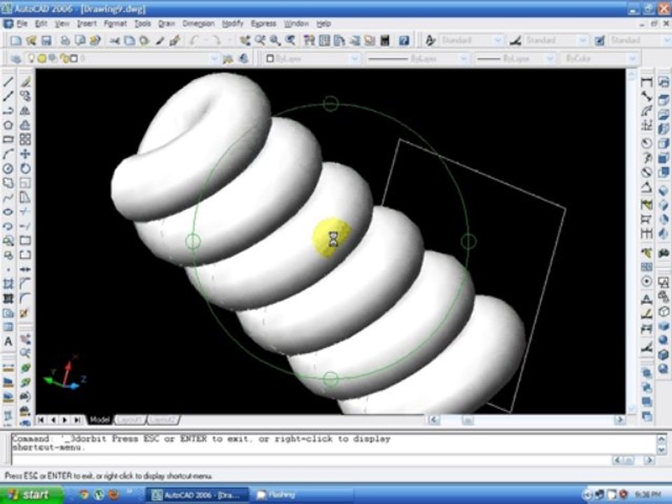 Autodesk - Auto CAD 2006/2008 - Command - 3D - Revolve (Object) - Urdu / Hindi 