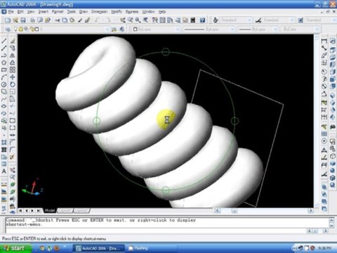 Autodesk - Auto CAD 2006/2008 - Command - 3D - Revolve (Object) - Urdu / Hindi 