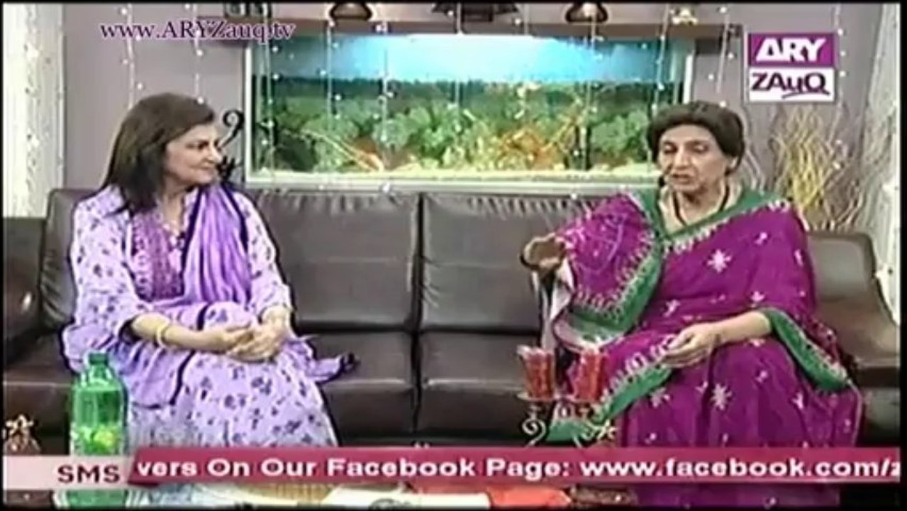 Zauq Zindagi with Sara Riaz, Sugar & Walnut Pie, Balti Bhunna Gosht & Bar BQ Raita, 19-10-13