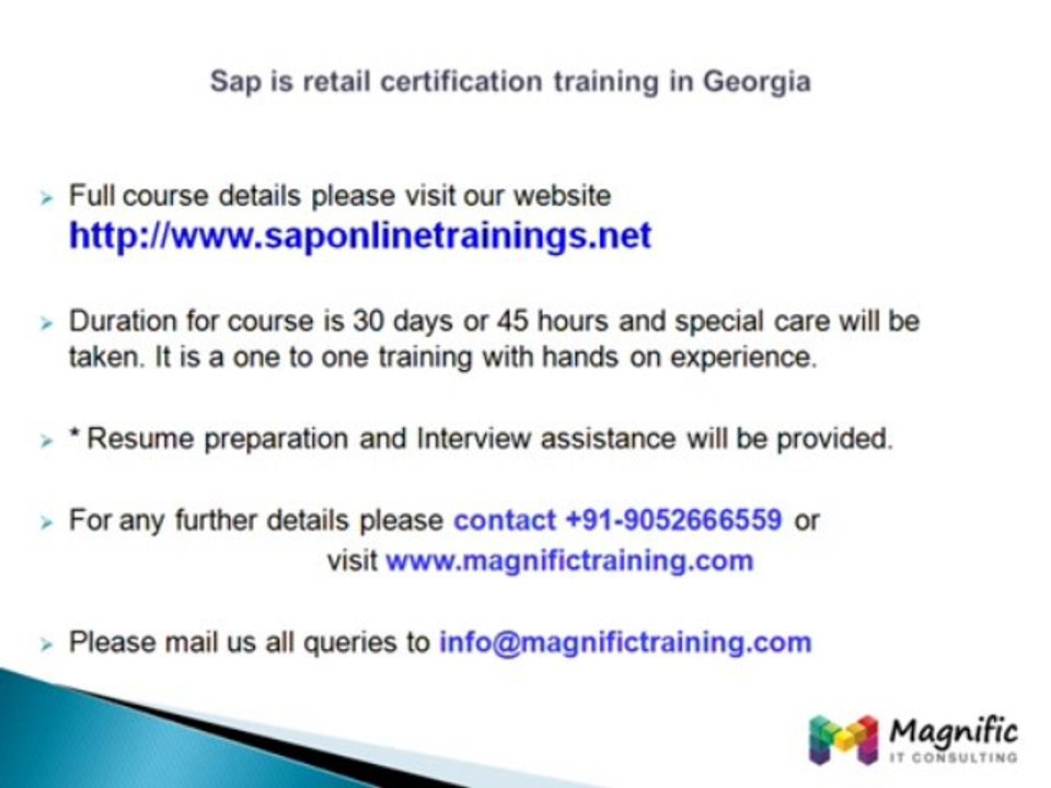 online Sap is retail certification training in Georgia