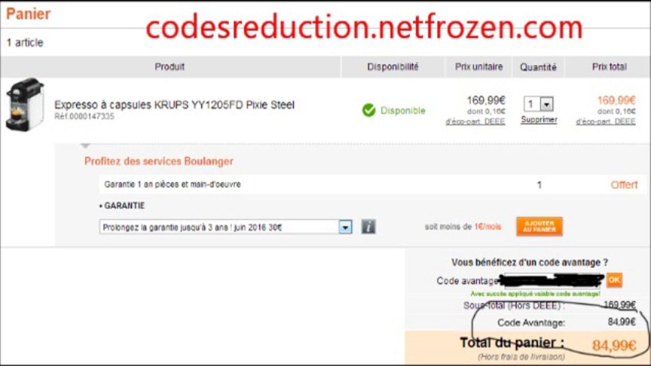 code reduction boulanger