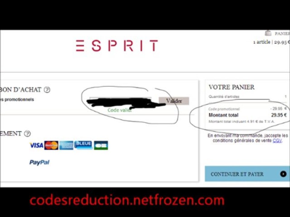 code reduction esprit