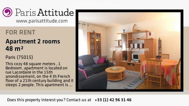 1 Bedroom Apartment for rent - Parc André Citroën, Paris - Ref. 3283