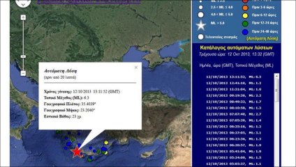 ΣΕΙΣΜΟΣ ΚΡΗΤΗ 12/10/2013 ΗΧΟΣ Crete Earthquake  the sound of earthquake CRETE 2013