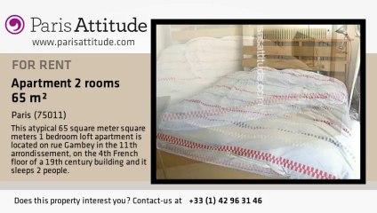 1 Bedroom Loft for rent - Parmentier, Paris - Ref. 1157