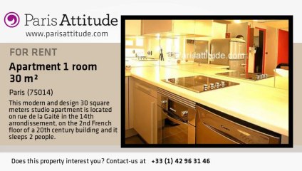 Studio Apartment for rent - Montparnasse, Paris - Ref. 910