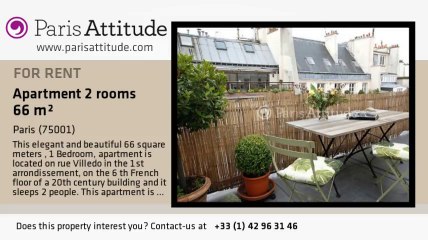 1 Bedroom Apartment for rent - Palais Royal, Paris - Ref. 7135
