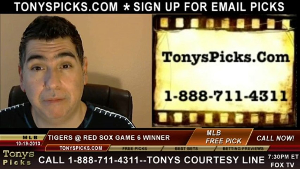 ALCS Game 6 MLB Pick Prediction Boston Red Sox vs. Detroit Tigers Betting Lines Odds Preview 10-19-2013
