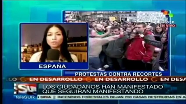 Siguen las protestas en España por políticas económicas de Rajoy