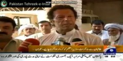 Imran Khan talking to media at  IsrarGandapur home after meeting his family