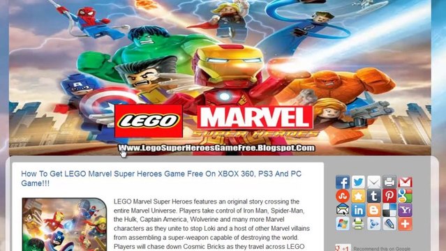 Get Free LEGO Marvel Super Heroes Game Crack - Xbox 360 / PS3 / PC