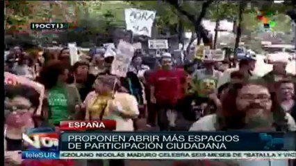 Protesta movimiento 15 M de España por políticas económicas de Rajoy