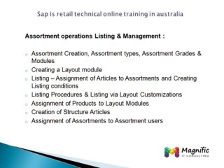Sap is retail technical online training in australia