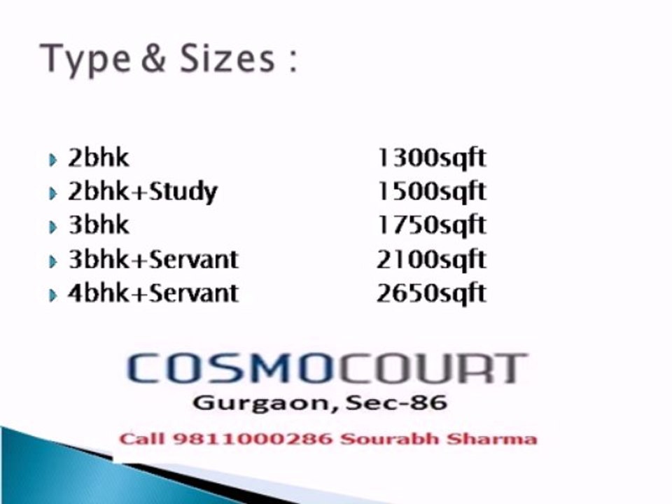 Era Cosmo Court Sector 86 Gurgaon Call 9811000286 Sourabh Sharma