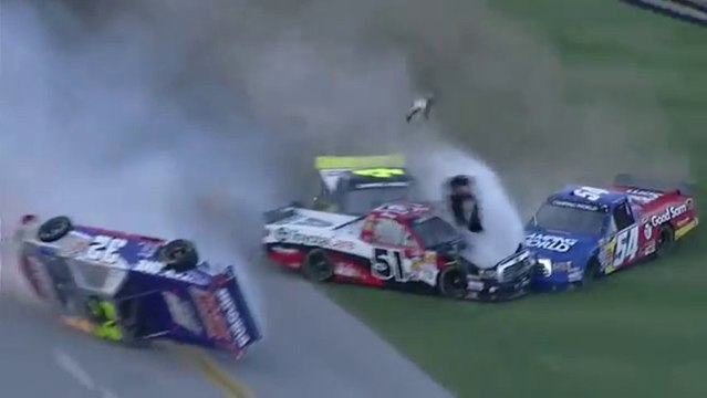 NASCAR Truck series Talladega 2013 Huge crash Finish