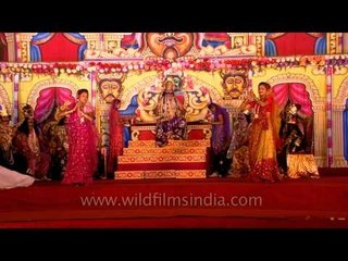 A scene showing Ravana Darbar in Ramlila