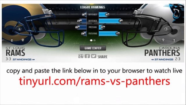 St Louis Rams vs Carolina Panthers watch Live Streaming Online Week 7