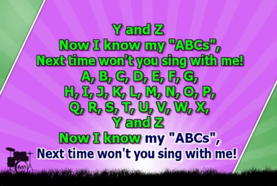 Karaoke for kids - ABC Alphabet Song - fast - key +3 - with backing melody.
