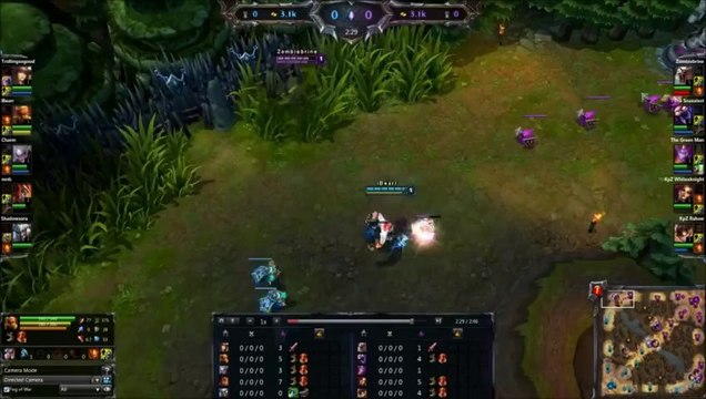 LOL FUN - aggressive Rengar make first blood - league-of-legends
