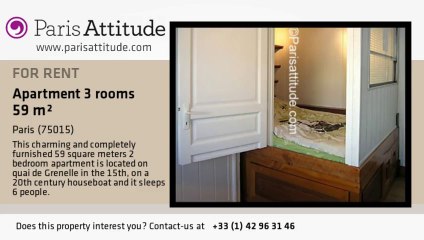 2 Bedroom Houseboat for rent - Bir Hakeim, Paris - Ref. 1876