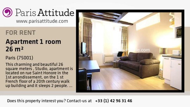 Studio Apartment for rent - Palais Royal, Paris - Ref. 6828