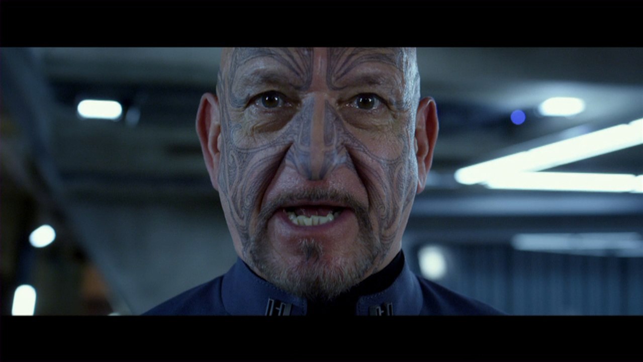 Harrison Ford, Asa Butterfield, Ben Kingsley In Dramatic Scene From "Ender's Game"