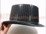 Siyah pullu silindir şapka Hesaplı Dükkan