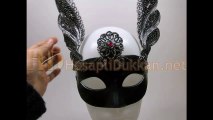 Kanatlı maske iki yanında boncuk işlemesi kanatlı parti malzemeleri Hesaplı Dükkan