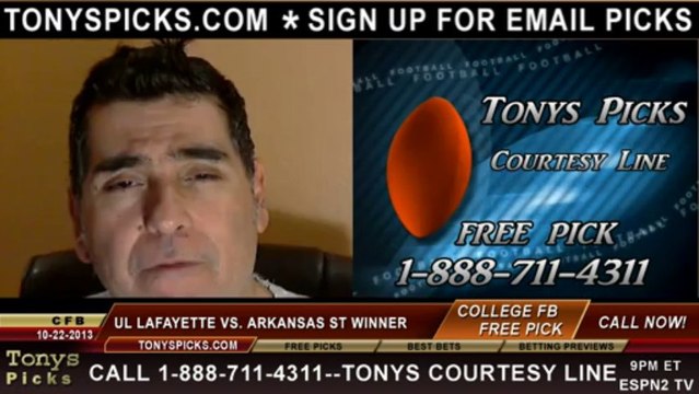 Arkansas St Red Wolves vs. Louisiana Lafayette Rajin Cajuns Pick Prediction NCAA College Football Odds Preview 10-22-2013