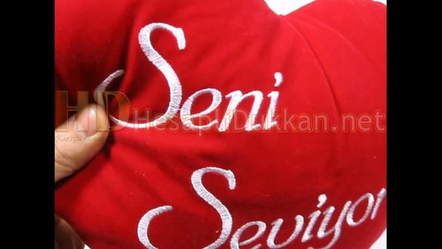 Seni seviyorum yazılı süet yastık Hesaplı Dükkan