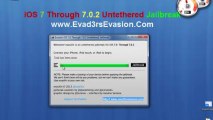 Evasion iOS 7.0 Through 7.0.2 Untethered Jailbreak - No password