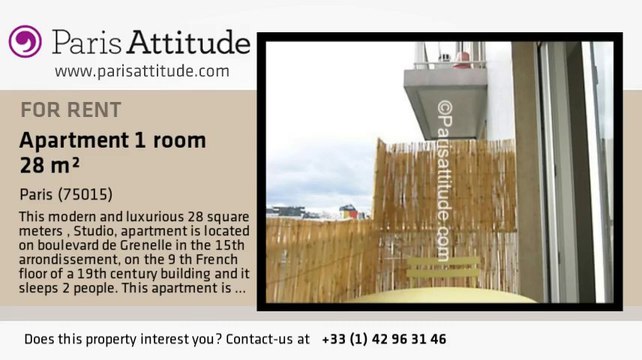 Studio Apartment for rent - Motte Piquet Grenelle, Paris - Ref. 7627