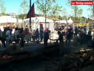 Semaine du Golfe. Une pirogue préhistorique en chantier