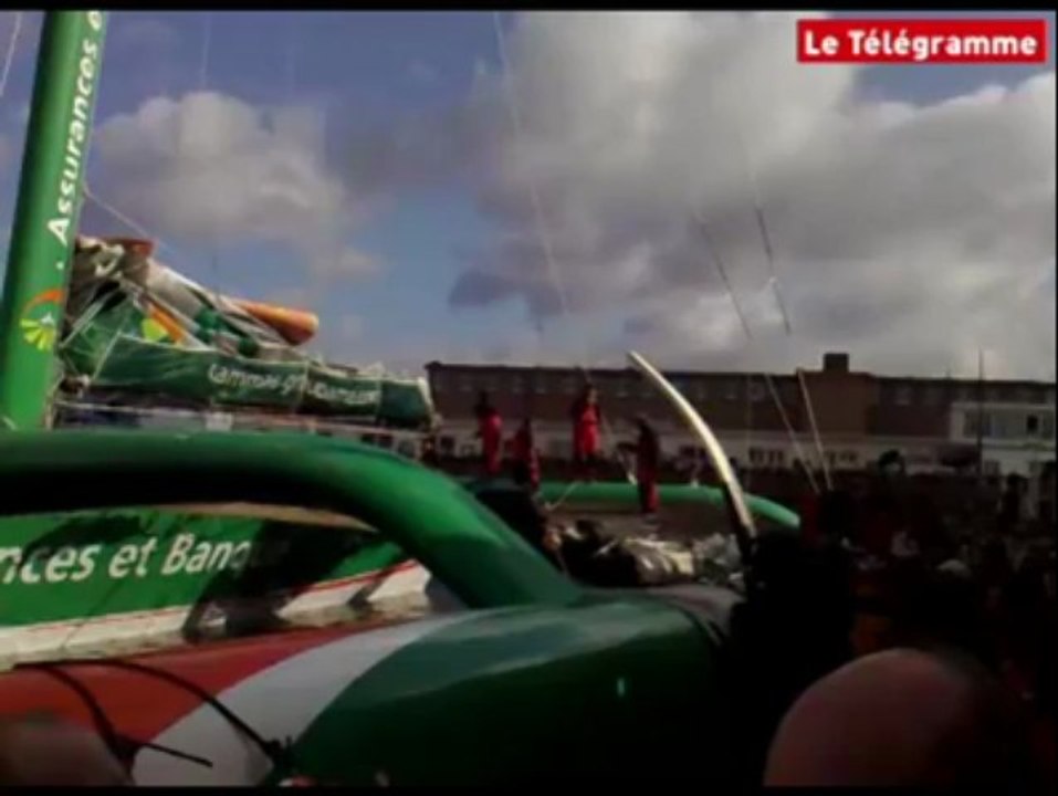 Brest (29). La foule pour accueillir Franck Cammas