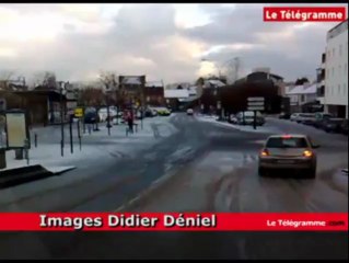 Nord-Finistère. Neige et sel sur les routes