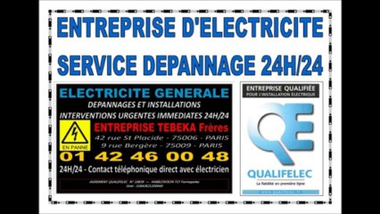 ELECTRICIEN AGREE 24H/24 - TEL: 0142460048 - PARIS 14eme - 75014