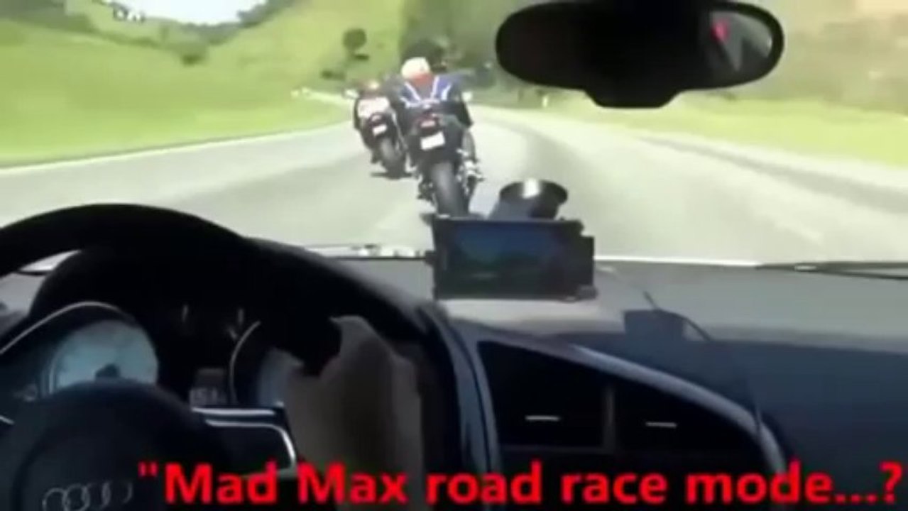 Audi R8 V10 vs Suzuki 1000cc e Kawasaki Ninja 1000cc Audio Original)