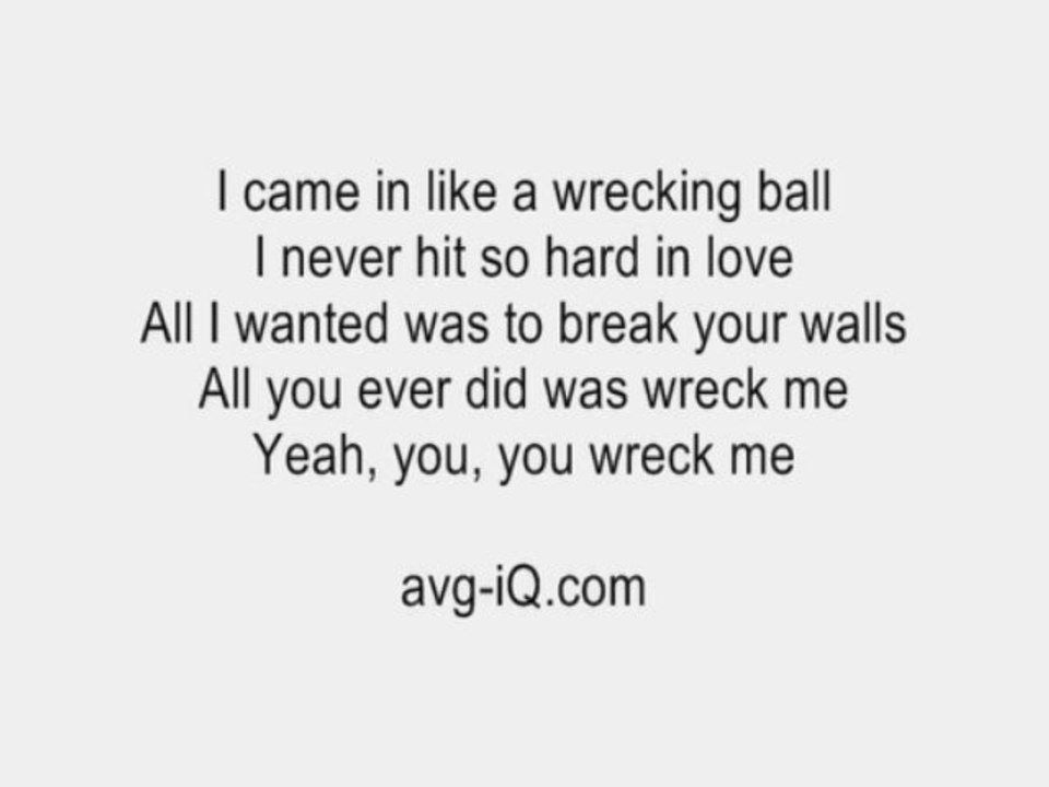 Wrecking Ball by Miley Cyrus acoustic guitar instrumental cover with onscreen lyrics