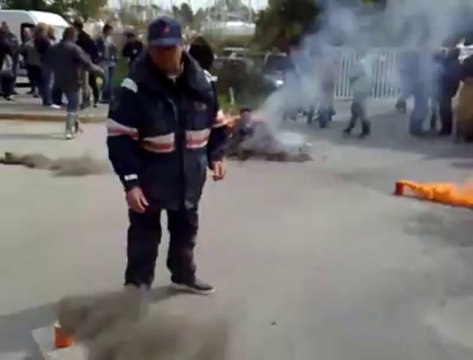 Manifestation d'ostréiculteurs à La Trinité-sur-mer