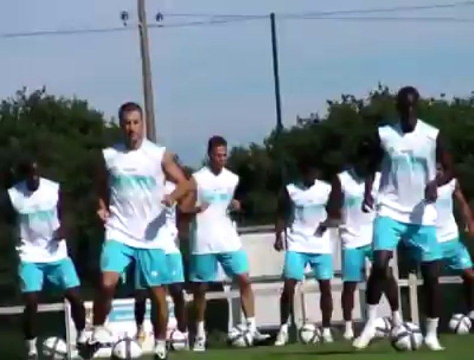 Sarzeau (56). Les joueurs de l'OM comme à l'entraînement