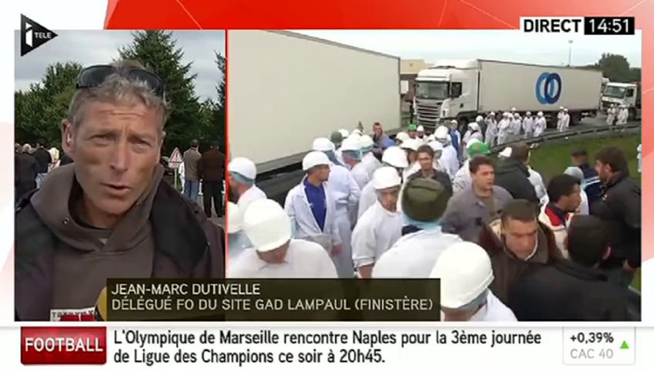 Heurts devant l'abattoir Gad de Josselin