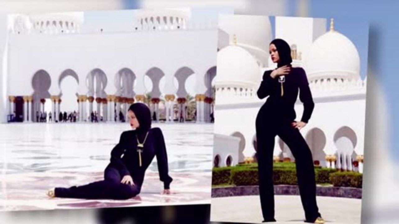 Rihanna mit Kopftuch