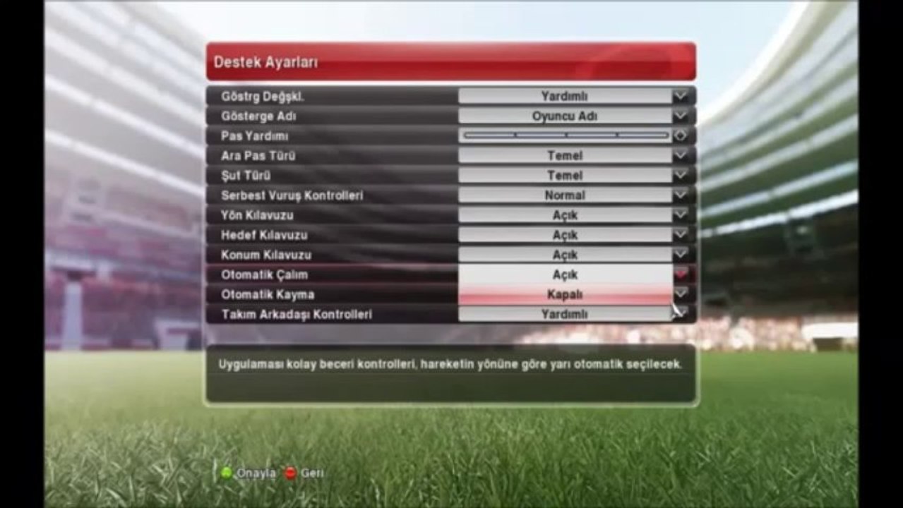 PES 2014 Pas Ara pası ve Destek Ayarları Rehberi