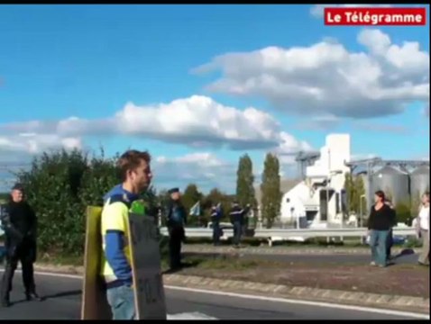 Quimperlé (29). Des manifestants bloquent la voie express