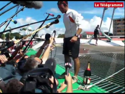 Route du Rhum. Cammas accueilli en héros en Guadeloupe