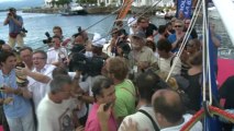 Route du Rhum. Arrivée d'Armel Le Cléac'h à Pointe-à-Pitre