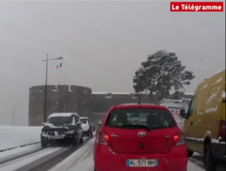Châteaulin-Brest (29). Circulation très difficile mercredi matin