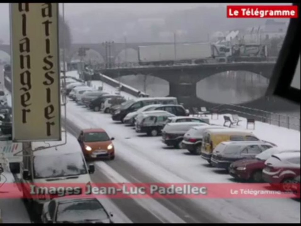 Châteaulin (29). La ville encore plus belle sous la neige